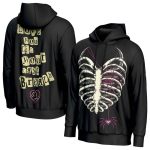 AJ Lee Ribcage Hoodie Black, Women’s Graphic Pullover Hoodie