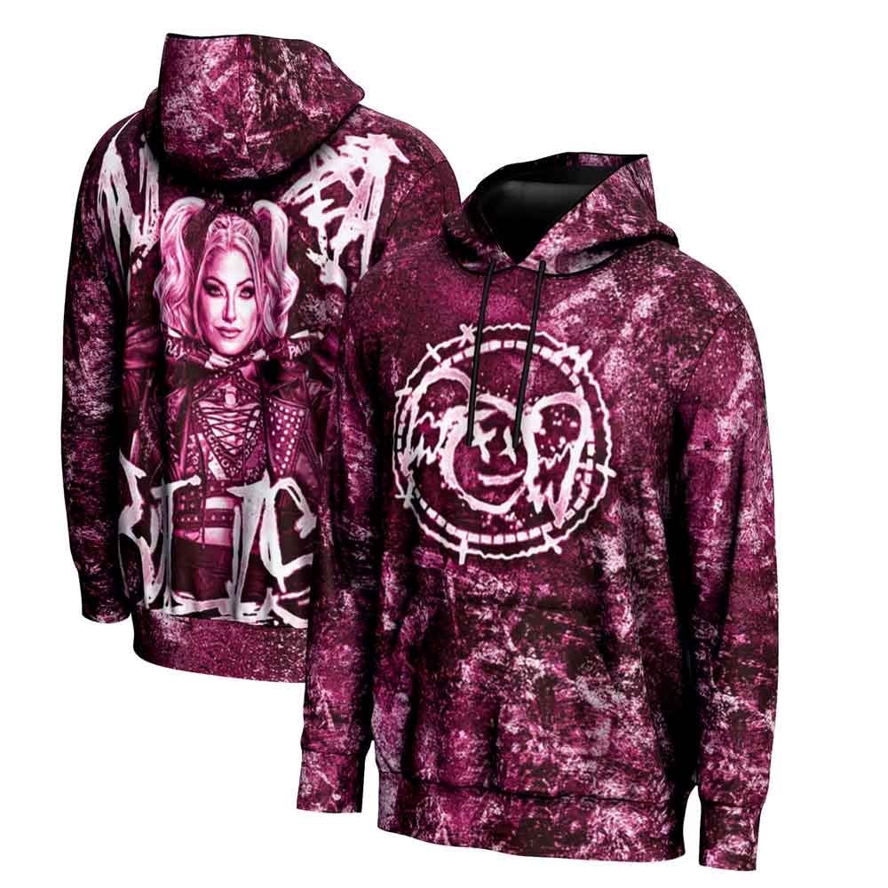 01 Alexa Bliss Superstar Hoodie Pink – Women’s Wrestling Pullover - Image 1