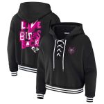 Women’s Black Cropped Lace-Up Hoodie | Stylish Cropped Pullover Sweatshirt