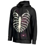 AJ Lee Ribcage Hoodie Black, Women’s Graphic Pullover Hoodie - Image 2