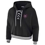 Women’s Black Cropped Lace-Up Hoodie | Stylish Cropped Pullover Sweatshirt - Image 2