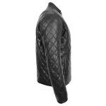 Men’s Black Quilted Leather Anorak Jacket – Genuine Leather - Image 5