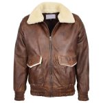 Regals Leather Oversized Mens Leather Bomber Jacket G-1 Aviator Style Cooper Brown Fashion