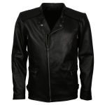 Men’s Black Motorcycle Leather Biker Jacket