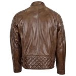 Men’s Leather Biker Jacket with Quilted Details – Jackson Timber - Image 2