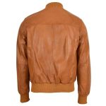 Men’s Tan Leather MA-1 Bomber Jacket – Ryan Classic Flight Jacket - Image 2