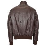 Men’s Brown Leather Bomber Flight Jacket – Tom Classic Style - Image 2
