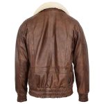 Regals Leather Oversized Mens Leather Bomber Jacket G-1 Aviator Style Cooper Brown Fashion - Image 2