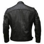 Men's Slim Fit Sheepskin Leather Biker Jacket – Lightweight Cafe Racer Style - Image 3