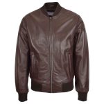 Men’s Brown Leather MA-1 Bomber Jacket – Ryan Classic Flight Jacket - Image 3