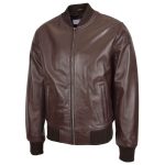 Men’s Brown Leather MA-1 Bomber Jacket – Ryan Classic Flight Jacket - Image 4