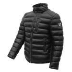 Men’s Hooded Black Puffer Bomber Jacket – Zip-Up Winter Coat - Image 4