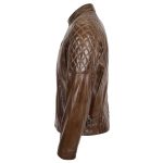 Men’s Leather Biker Jacket with Quilted Details – Jackson Timber - Image 5