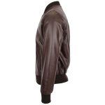 Men’s Brown Leather MA-1 Bomber Jacket – Ryan Classic Flight Jacket - Image 5