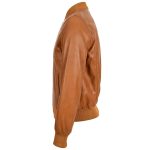 Men’s Tan Leather MA-1 Bomber Jacket – Ryan Classic Flight Jacket - Image 4