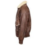 Regals Leather Oversized Mens Leather Bomber Jacket G-1 Aviator Style Cooper Brown Fashion - Image 5