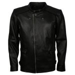 Men’s Black Motorcycle Leather Biker Jacket - Image 5