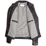 Men’s Bowie Rub-Off Leather Biker Jacket with Stand Collar - Image 5