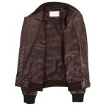 Men’s Brown Leather MA-1 Bomber Jacket – Ryan Classic Flight Jacket - Image 6