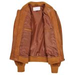 Men’s Tan Leather MA-1 Bomber Jacket – Ryan Classic Flight Jacket - Image 5