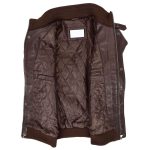 Men’s Brown Leather Bomber Flight Jacket – Tom Classic Style - Image 6