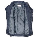 Men’s Blue Leather Bomber Blouson Jacket – Rober - Image 6