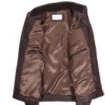 Men’s Brown Leather Jacket with Standing Collar – Tony - Image 6