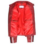 Men's Red Leather Biker Jacket with Motorsport Logos – Bobby Red - Image 7